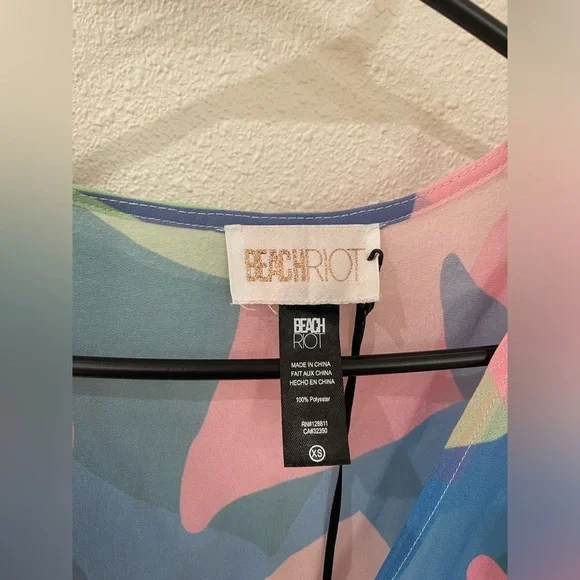 NWT Beach Riot Shiloh Printed Long Sleeve Swimsuit Coverup Maxi Dress - Picture 6 of 10